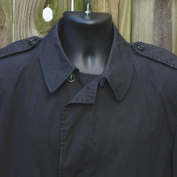 1987 Vintage Long US Military Army RAINCOAT Trench Coat Mens 40XL Black - Picture 3 of 10